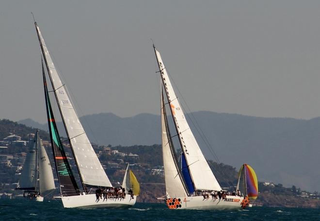 Spirit of Mateship and Victoire in their last battle on the last day of the 2014 regatta. © Tracey Johnstone SMIRW Media